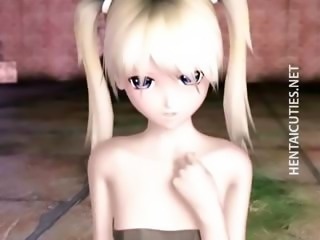 Sexy blond 3D hentai girl finger pussy