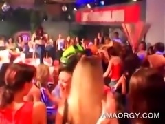 Wild tramps have fun with strippers at CFNM orgy
