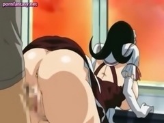 Anime gets masturbated with carrot