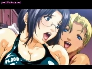 Hot anime babes licking a cock
