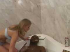 Sexy blonde girl fuck with a big black dick