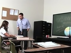 Beautiful chick fucks with teacher