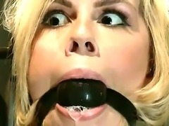 Sinister bondage, hard punishment and rough sex are included in this great fantasy role play update! This blonde with black gag in her mouth is so fucking hot!