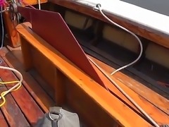 Brunette Shara Jones enjoys boat trip follwoed by hardcore fuck sessions