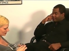 Black guy Tyler Knight is fucking hot babe Darryl Hanah with his enormous dick
