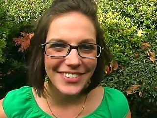 Young brunette slut Bobbi Starr with nerdy glasses enjoys teasing and seducing young boy in provocative movie