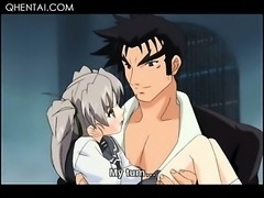 Hentai sex doll giving her master a blowjob gets tiny cunt licked