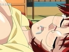 Tempting busty hentai girl gets mouth fucked and jizzed