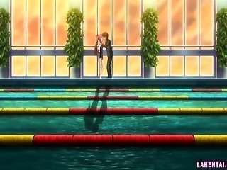 Hentai teen in swimsuit gets fucked and jizzed
