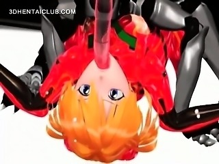 Cute anime warrior mouth fucked by monster dick