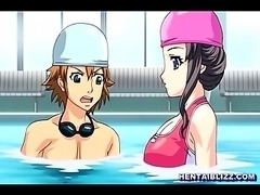 Busty hentai fingering and hot fucking wetpussy in the showe