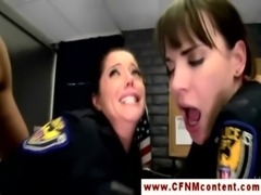 CFNM police babes enjoy ATM and ass bang free