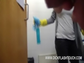 Bathroom cleaner has dick flashed at her (She loves it!) free