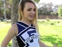 Carmen cheerleader teaches new guy trick