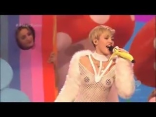 Miley Cyrus live performance wearing pasties and a thong free