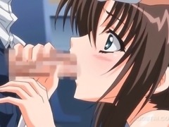 Cute anime honey getting her pussy wet in panties and sucking dick