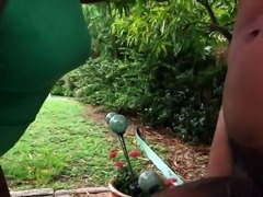 Diamond Monroe Sucks Her Gardeners Big Black Cock