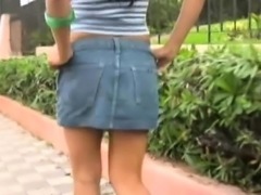 Hot Spannish in Sexy Mini Skirt