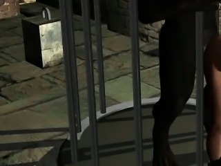 Hot 3D brunette babe getting fucked by a Werewolf