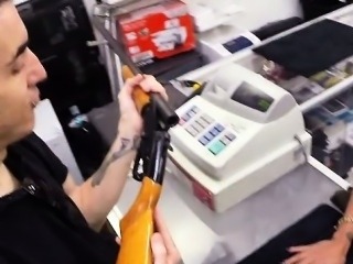 Crazy latin bitch tries to sell her gun she brought in
