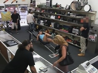 Woman pawns pussy to sell gym equipment