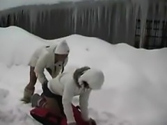 Teen Girls Being Naughty In The Snow