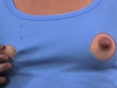 Gagged sub getting nipples punished