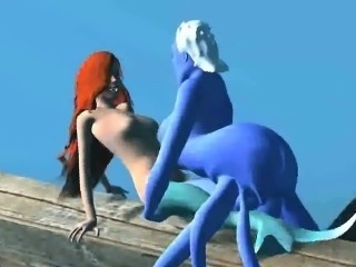 3D Ariel getting fucked hard underwater by Ursula