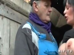 French papy doing a busty milf with a young friend free