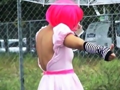 Cosplayer Natalie Monroe screwed up with stranger in public