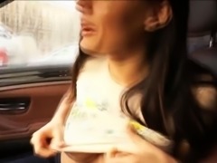 Sexy red head Kitana gets fucked at the backseat