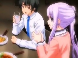 Anime chick freting cock with her big tits