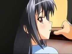 Busty anime slut takes a fat penis