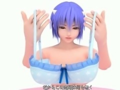 Sexy 3D anime babe showing giant melons