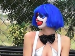 Frown clown Mikayla free cum on mouth from stranger