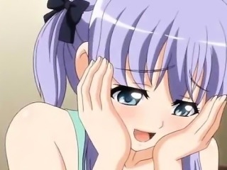 Shy anime doll in apron jumping craving dick in bed