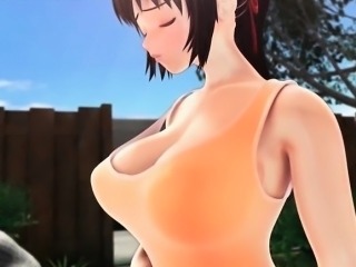 Upskirt fingering for 3d hentai anime busty girl