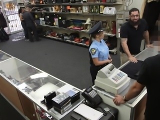 Bitch Police Officer Rents Her Hot Body At The Pawn Shop