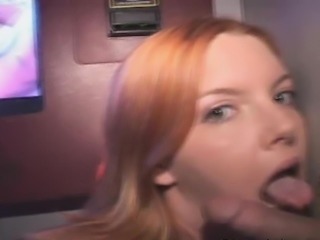 Redheaded Amateur Beauty Sucking Dick Through Glory Hole