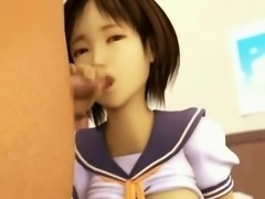 Teen animated asian gets mouth laid