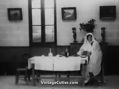 Lesbian Nuns Servicing Visitor&#039;s Cock 1920s (1920s Vintage)