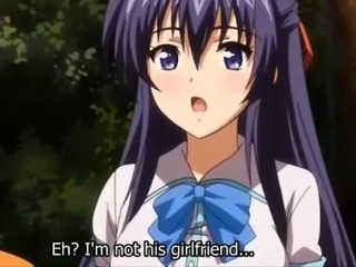 Cute animated schoolgirl chatting with a hot guy