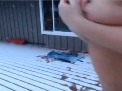 Winter is here lets masturbate outdoor in snow