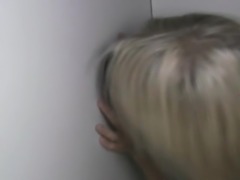 Wild Blonde Amateur Girl Sucking Dick Through A Glory Hole