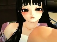 3D hentai girl suck a hard phallus