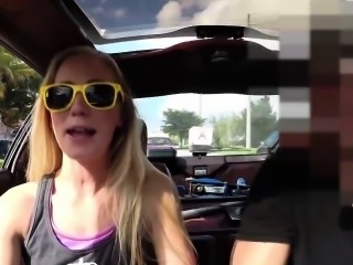 Blonde Bimbo Goes All The Way During The Test Drive