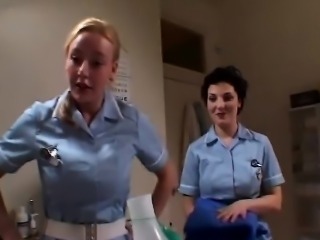 Horny nurses go naughty for a patients huge meatbone