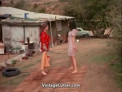 Country Living Lesbian Teens Fucking Outdoors (Vintage)