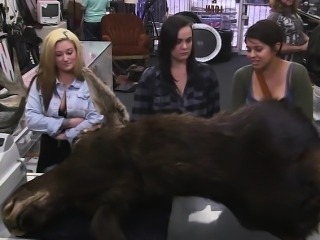 Blonde lesbians shares monster cock