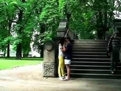 Steamy make out in the park